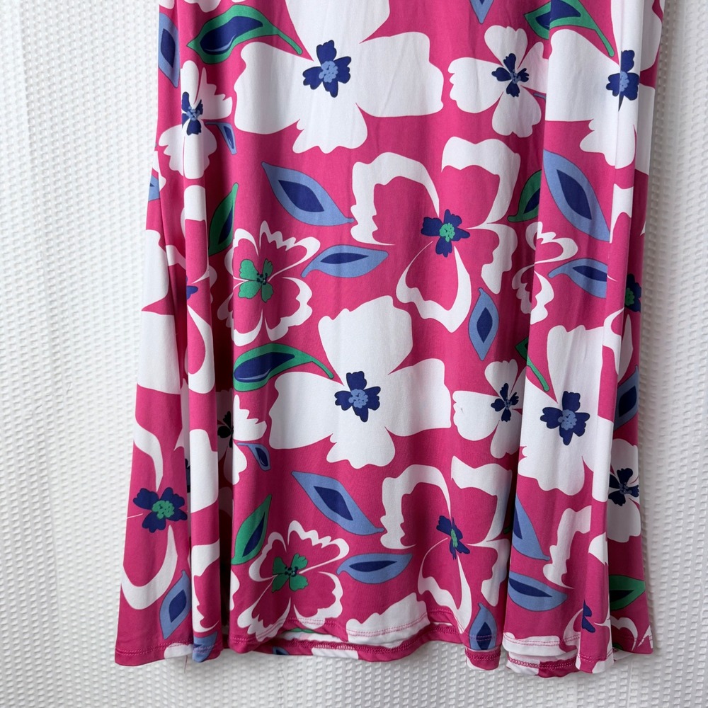 Lexington Avenue NYC Dress Women 1X Pink Floral Flutter Sleeve Resort Spring - Picture 9 of 9